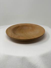 Shallow maple wooden bowl with wide rim 202//269