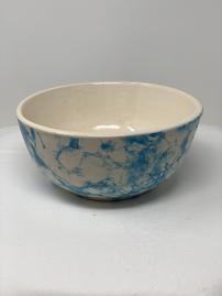 Blue marbling and white ceramic bowl 202//269