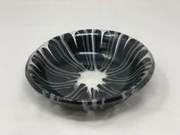 Clear glass bowl with black and white stripes 202//152