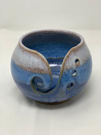 Ceramic yarn bowl in shades of blue and white 202//269