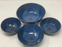 Set of 4 serving bowls in cobalt blue 202//152