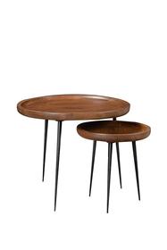 Round Cabo Solid Wood Nesting Tables 187//280