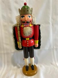 Handpainted 18" Ulbricht Wood German Nutcracker King, Red with Wool Cape 202//269