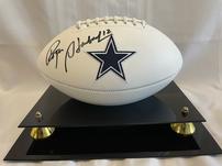 Roger Staubach Autographed Football in Acrylic Case 202//151