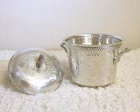 Vintage Hand Wrought Aluminum Ice Bucket with Lid 202//162