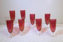 Vintage Champagne Goblet set of 8 with Gold Colored Tray 202//135