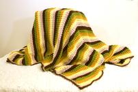 Large Hand Crocheted Striped Afghan 202//135