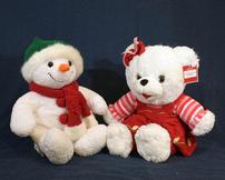 Plush Snowman and Christmas Bear 202//162