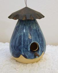 Blue pottery Bird house 202//252