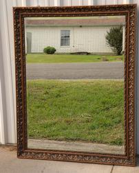 Large Beveled Mirror with Dark Gold colored frame 202//252