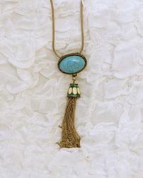 Southwest style Necklace with turquoise colored stone 202//252