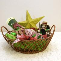 Bright green and red Christmas basket 202//202