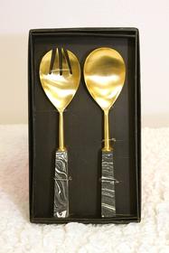 Exquisite Stone Handle Salad Fork and Spoon 187//280