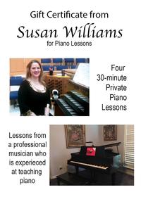 Certificate for Four 30 minute Piano Lessons 200//280