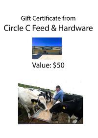 $50 Certificate to Circle C Feed 200//280