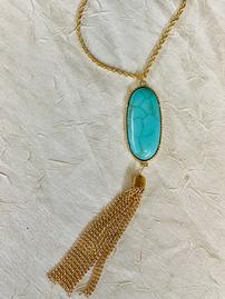 Gold Finish Turquoise Necklace 202//269