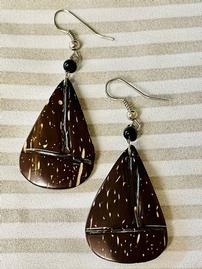 Teardrop Balsa Wood Earrings 202//269