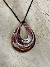 Murano Glass Teardrop Necklace on Cord 202//269