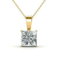 1 Carat Yellow Gold Lab Created Diamond Solitaire Necklace 202//202