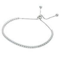Sterling Silver Adjustable Lab Created Diamond Tennis Bracelet 202//202