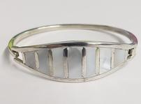 Silver Inlaid White Opal Bracelet 202//149