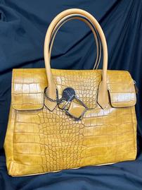 Italian Designer Goldenrod Faux Leather Purse 9.5" x 14" 202//269