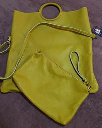 Italian Leather Harvest Gold 2 Bag Combination Purse 19" x 16" 202//253