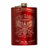 Red 2nd Amendment Flask 8 oz. 3.75" x 5.75" x 1" 202//202