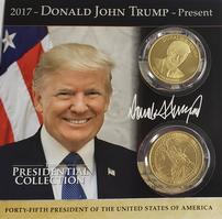 Donald Trump-45th President Commerative Bronze with Gold Finish Coin Set 202//199