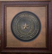 Framed Republic of Texas Seal 32" x32" 202//207