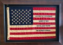 American Flag with Embroidered Line From "Star Spangled Banner" 202//147