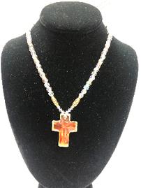 MMP Designs 18" Crystal Beads + Swarovski Cross Necklace 202//269
