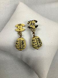 Chanel Handpainted Couture Drop Earrings. One of a kind. 202//269