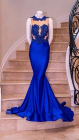 Bright Blue Walter Mendez Gown 