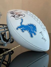 AD signed Detroit Lions football 202//266