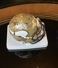 AD signed mini Vikings Helmet 202//234