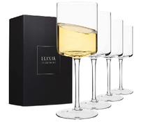 Large red wine or white wine glasses, set of four, and 6 bottles of wine 202//176