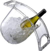 Coolin Curve ice bucket for wine, champagne, beer. Evenly chills drinks. 202//204