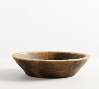 Gold gilded low-profile mango wooden bowl 202//182