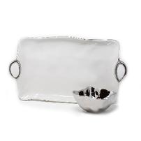 Pampa Bay silver and white porcelain tray and bowl 202//202