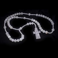 Quartz onyx tabletop rosary.  This 5-decade rosary is over 4ft long. 202//202