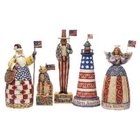 Collection of five patriotic Jim Shore figures in the Heartwood Creek series 202//202