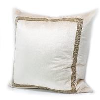 Caesar velvet pillow by Lili Alessandra 24in blush velvet with gold tape inset 202//202
