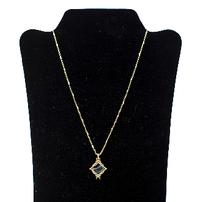 Kendra Scott Cass gold long pendant necklace in black banded agate 202//202