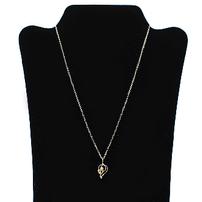 Delicate silver heart necklace with a gold and rose gold leaf 202//202