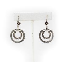 Delicate rose circle handcrafted sterling silver earrings by designer, Ilaria 202//203