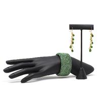 Green stingray cuff bracelet and green chrome diopside teardrop and 202//202