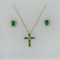 Strake Jesuit Spirit Cross and Earrings 202//202