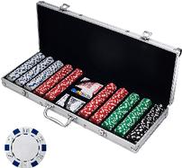 Poker chip set for Texas Hold’em with cards and dice 202//187