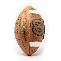 Football signed by the 2021 SJ Junior Varsity Fighting Crusader football team 202//202